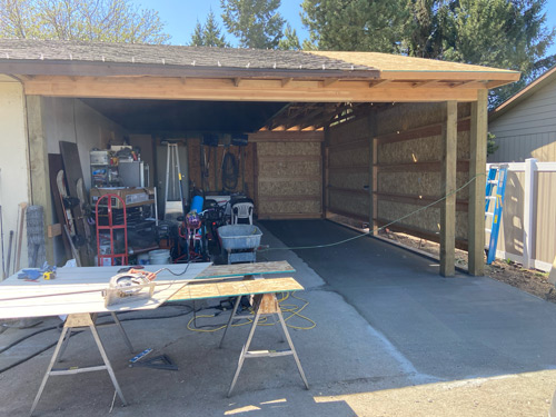 Picture of a garage addition.