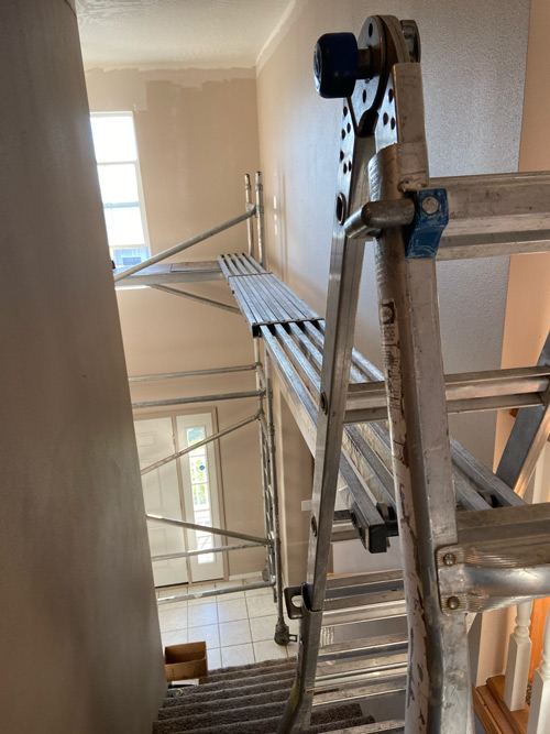 Picture of a scaffolding setup for painting.