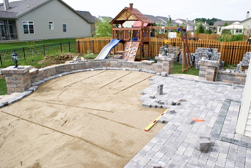 Picture of a paver patio.