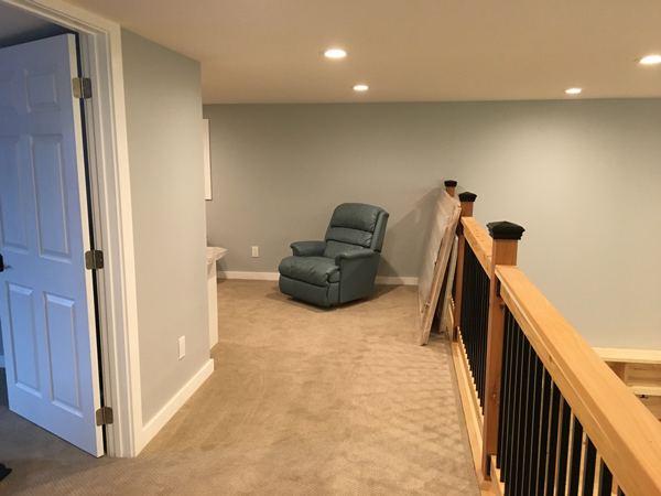 Interior painting at Owens Farms vet loft area.